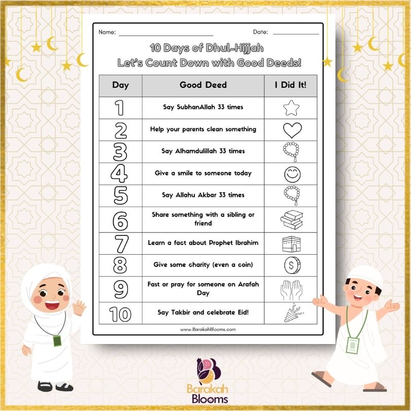 Hajj -Eid Aldha Activity Book for Mmuslim kids