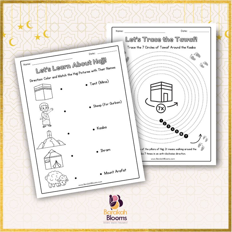 Hajj -Eid Aldha Activity Book for Mmuslim kids